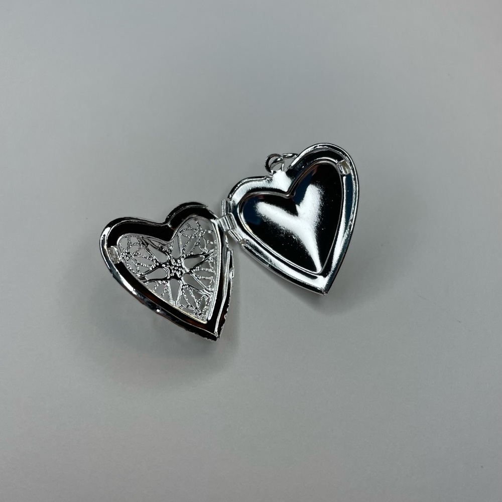 Victorian Heart Silver-Tone Gem Locket - Picture 2 of 4